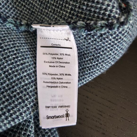 Smartwool Dacono Ski Full-Zip Sweater Green Wool Geometric Women Small - Picture 10 of 11